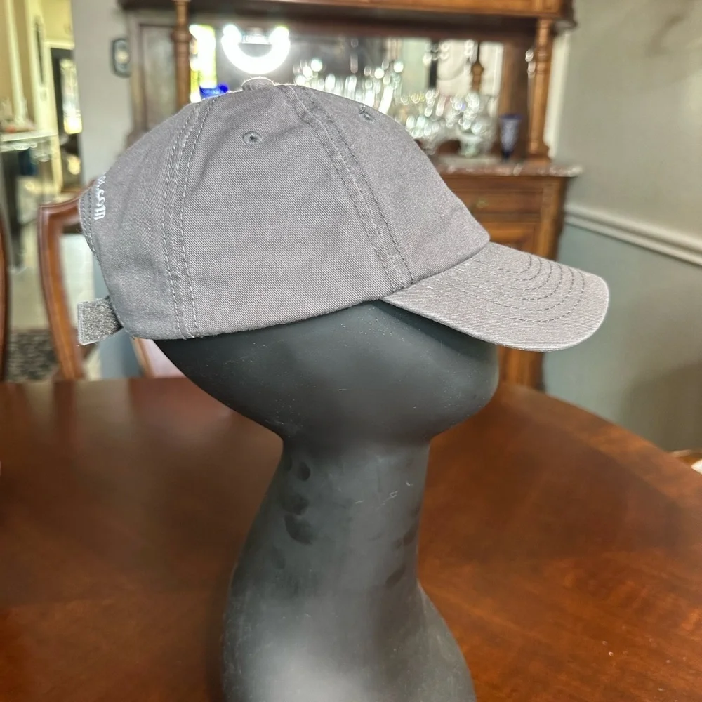 Gray Embroidered Logo Cap